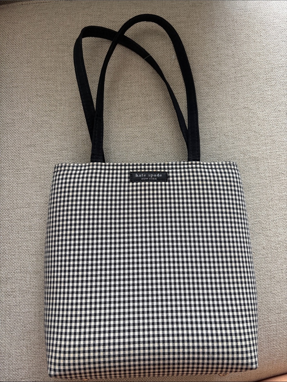 Kate Spade Black and White Gingham Vintage Tote - Picture 16 of 16